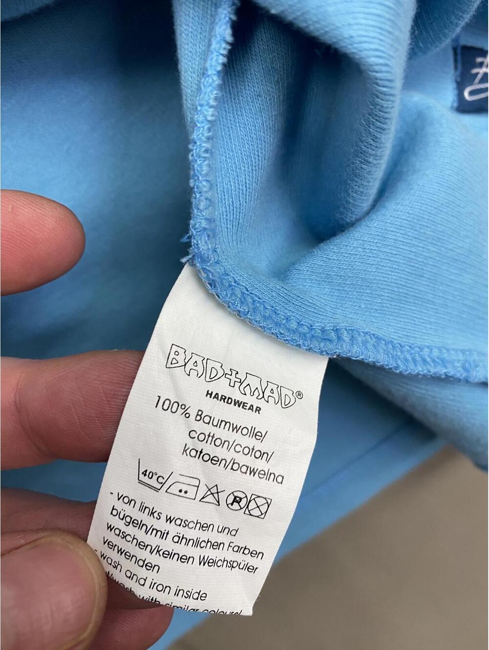 Vtg 90's Rare Bad+Mad Streetwear Blue Tokyo League Long Sleeve Shirt Men's L - Picture 6 of 7